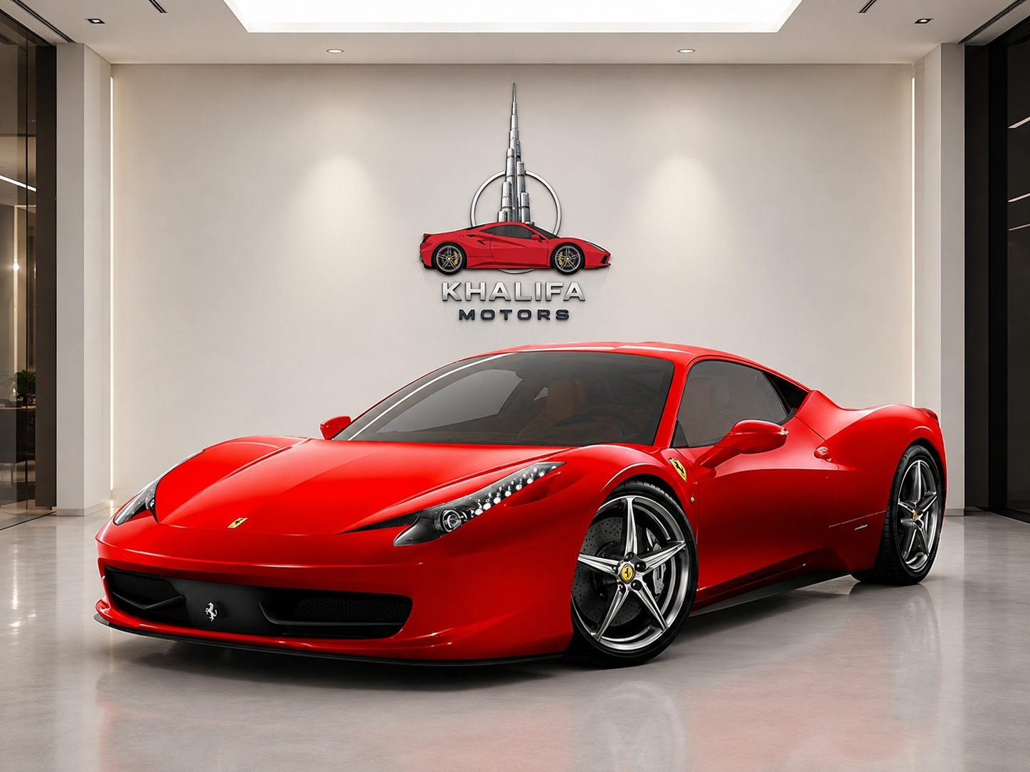 Ferrari 458 Italia en showroom Khalifa Motors